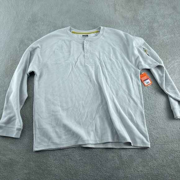 Bass Outdoor Glacier Gray XXL Performance Thermal Long Sleeve Henley NWT 4663 - Picture 1 of 11